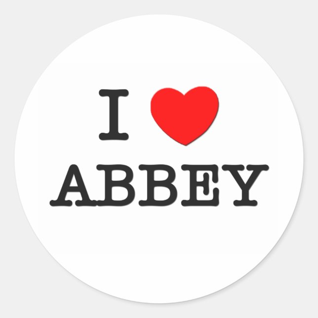 Adesivo Eu Amo Abbey (Frente)