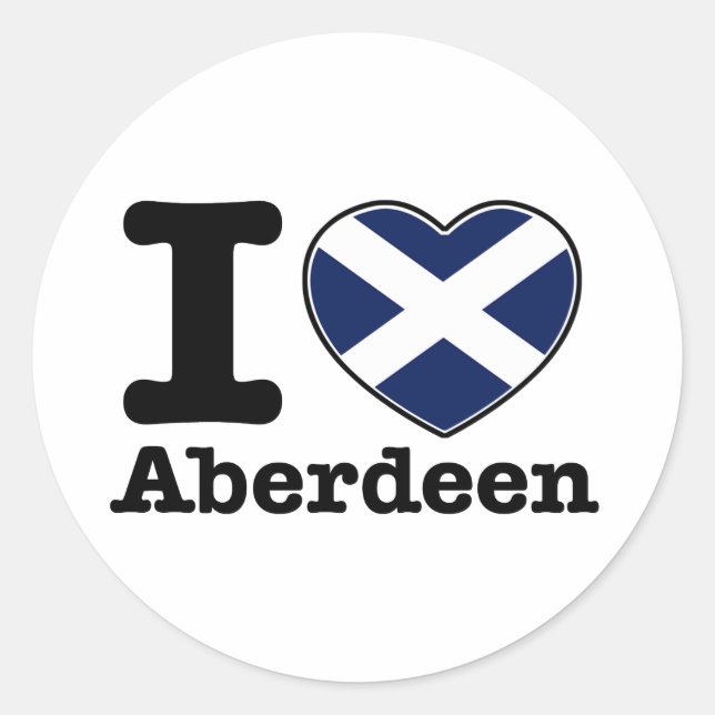 Adesivo Eu amo Aberdeen (Frente)