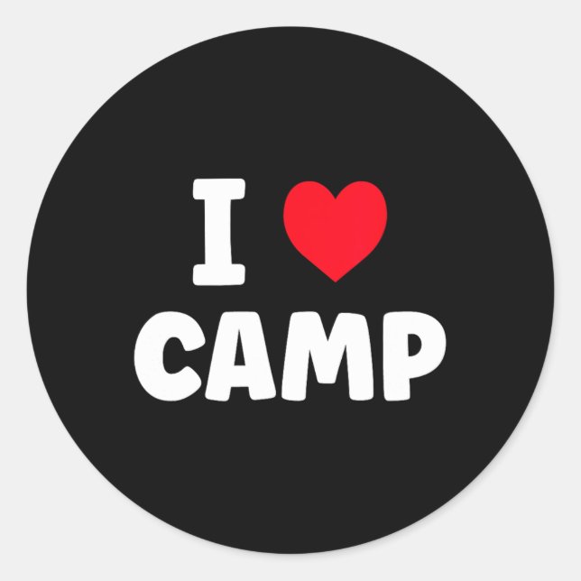 Adesivo Eu Amo Acampamento de Verão Glamping  (Frente)