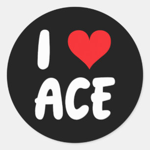 Adesivo Eu Amo Ace - Roupas Felizes do Dia dos Namorados