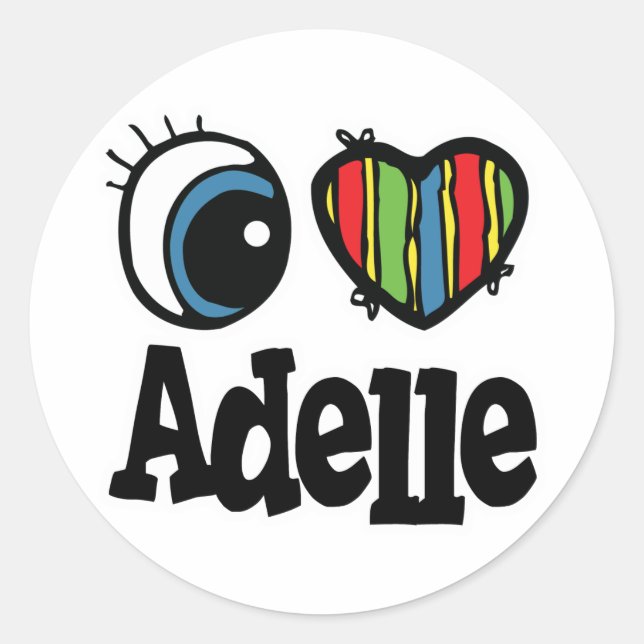 Adesivo Eu Amo Adelle (Frente)
