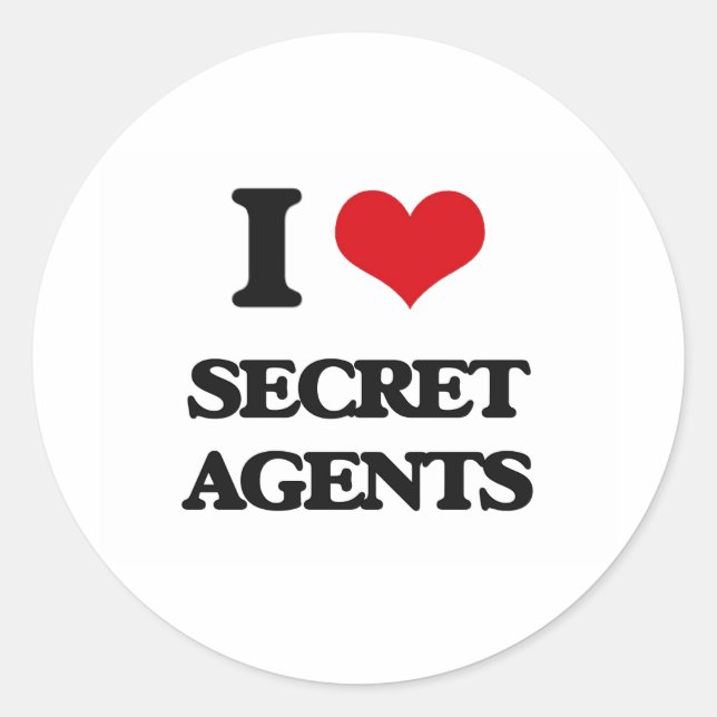 Adesivo Eu Amo Agentes Secretos (Frente)