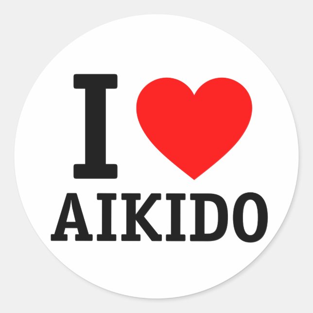 Adesivo Eu Amo Aikido (Frente)