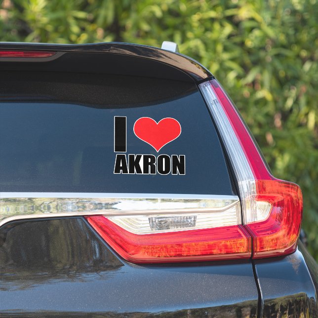 Adesivo Eu amo Akron (Lado do carro)