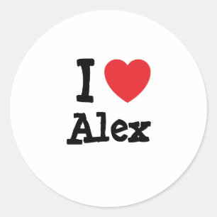 Adesivo Eu amo Alex coração personalizado personalizado