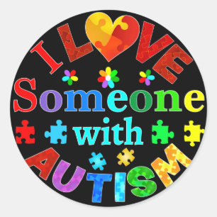 Adesivo Eu amo alguém com AUTISM