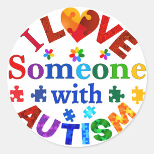Adesivo Eu amo alguém com AUTISM