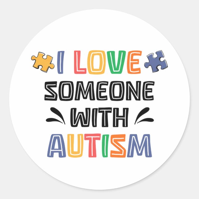 Adesivo Eu Amo Alguém com Autismo (Frente)