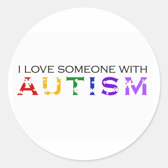 Adesivo Eu Amo Alguém Com Autismo (Frente)