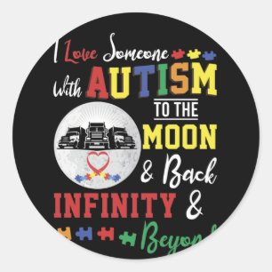 Adesivo Eu Amo Alguém Com Autismo À Lua E De Volta