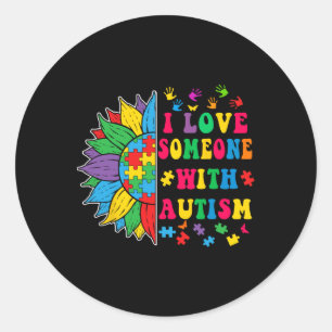 Adesivo Eu Amo Alguém Com Autismo Autismo Girassol Bonito 