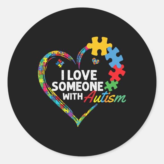 Adesivo Eu Amo Alguém Com Autismo Quebra-cabeça 2 (Frente)