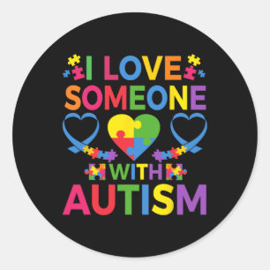 Adesivo Eu Amo Alguém Com Autismo Quebra-cabeça Heart Advo