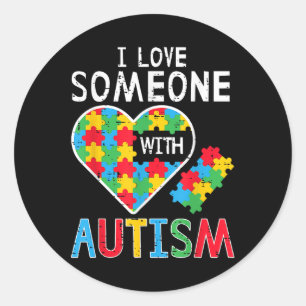 Adesivo Eu Amo Alguém Com Autismo Sensibilização Cardíaca