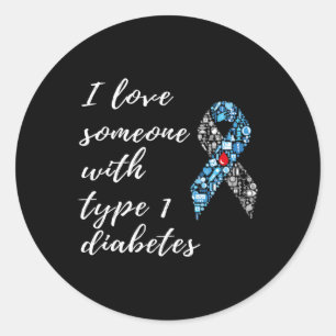 Adesivo Eu Amo Alguém Com Consciência Da Diabetes Tipo 1