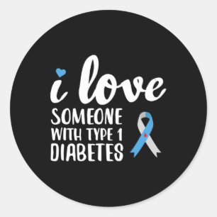 Adesivo Eu Amo Alguém Com Consciência Da Diabetes Tipo 1