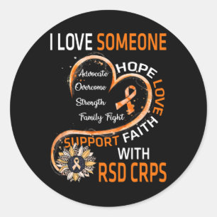 Adesivo Eu amo alguém com DRSD CRPS Consciência Girassol