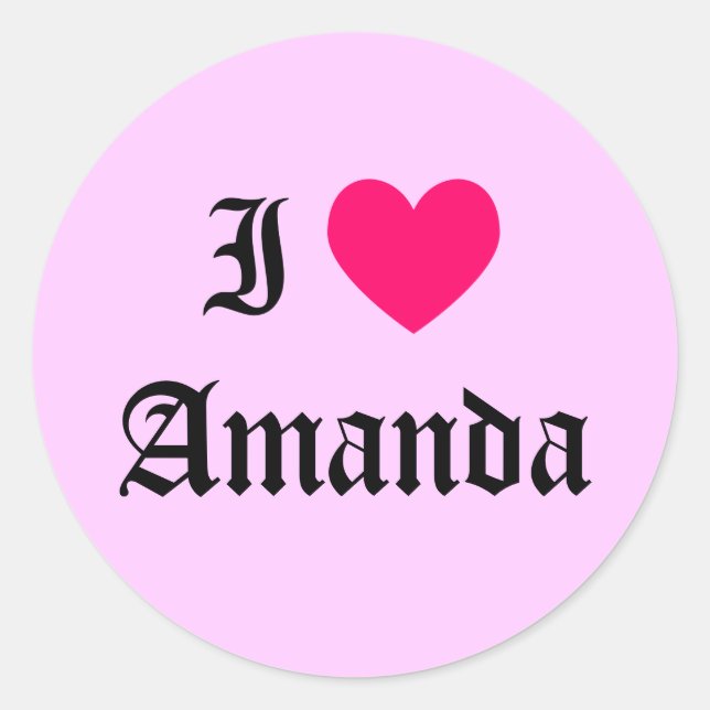 Adesivo Eu Amo Amanda (Frente)