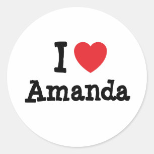 Adesivo Eu amo Amanda Heart T-Shirt