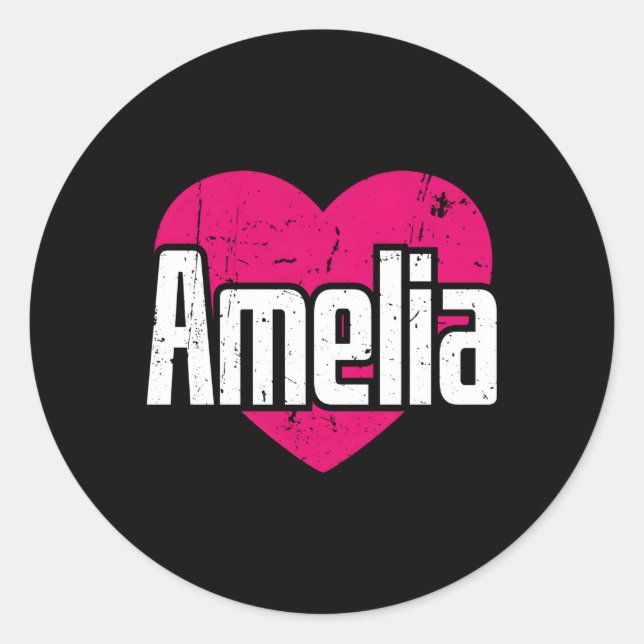 Adesivo Eu Amo Amelia Primeiro Nome I he Amelia (Frente)