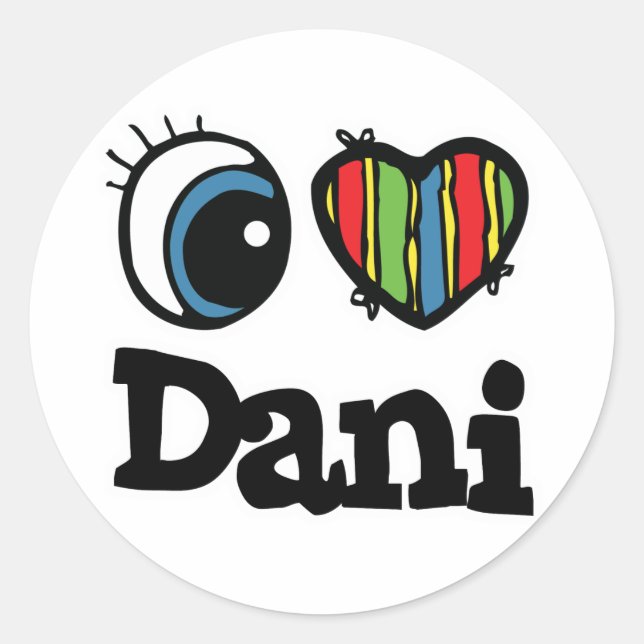 Adesivo Eu Amo (Amo) Dani (Frente)