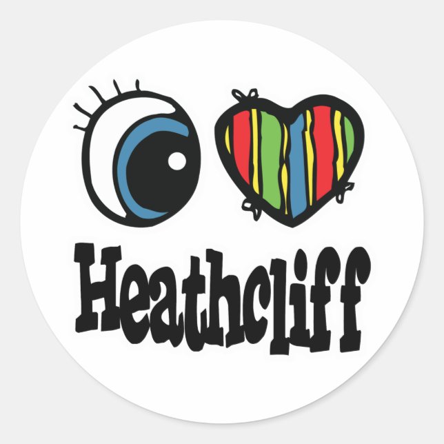 Adesivo Eu Amo (Amo) Heathcliff (Frente)