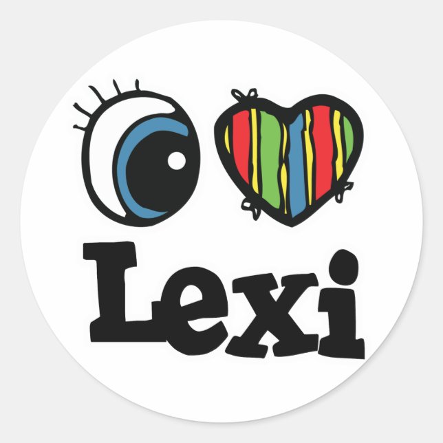 Adesivo Eu Amo (Amo) Lexi (Frente)