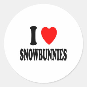 Adesivo Eu amo (amo) Snowbunnies Esquiando Atração de Snow