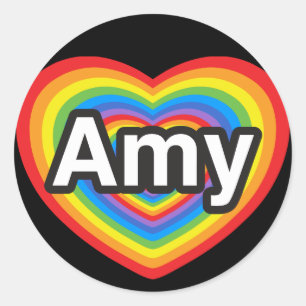 Adesivo Eu amo Amy. Eu te amo Amy. Coração