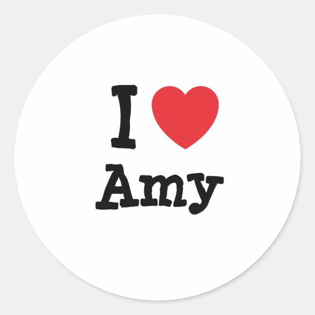 Adesivo Eu amo Amy Heart T-Shirt (Frente)