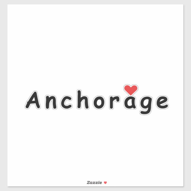 Adesivo Eu amo Anchorage (Folha)