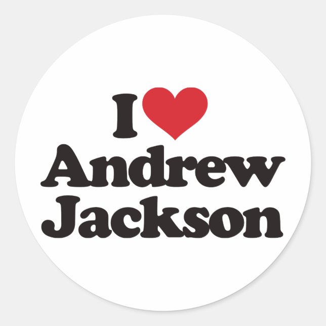 Adesivo Eu Amo Andrew Jackson (Frente)