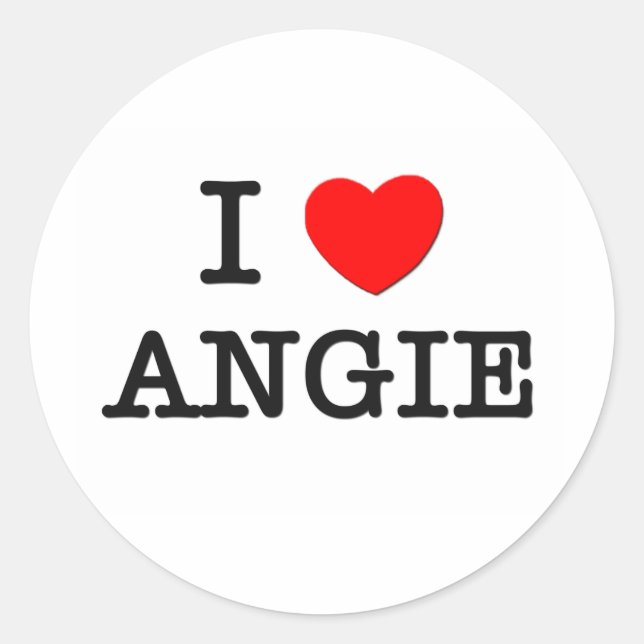 Adesivo Eu Amo Angie (Frente)