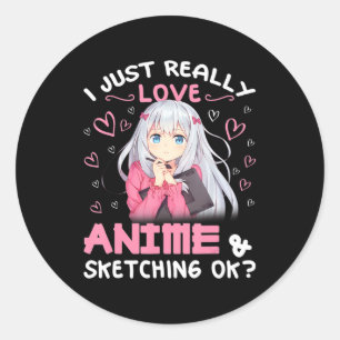 Adesivo Eu amo animação e desenho de arte
