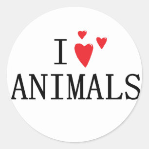 Adesivo Eu amo animais