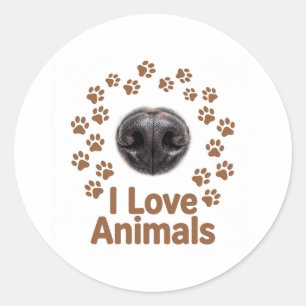 Adesivo Eu Amo Animais