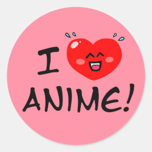 Adesivo Eu Amo Anime