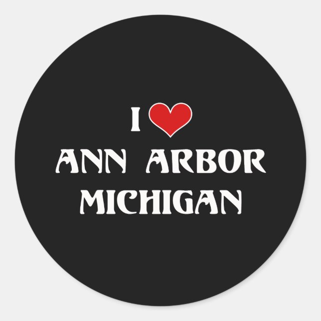 Adesivo Eu Amo Ann Arbor, Michigan (Frente)