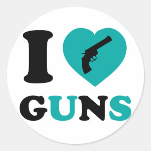 Adesivo Eu amo armas