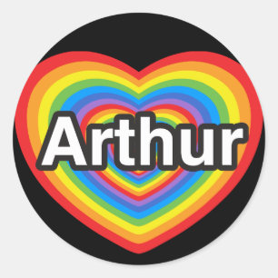 Adesivo Eu amo Arthur. Eu te amo Arthur. Coração