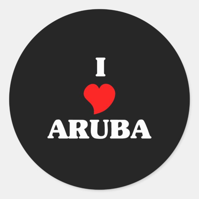 Adesivo Eu Amo Aruba (Frente)