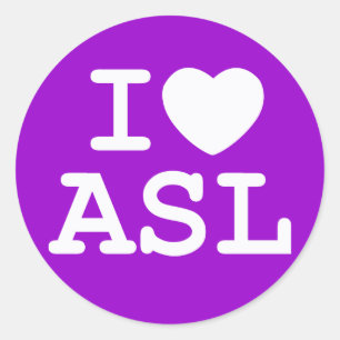 Adesivo Eu amo ASL (a cor)