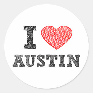 Adesivo Eu Amo Austin