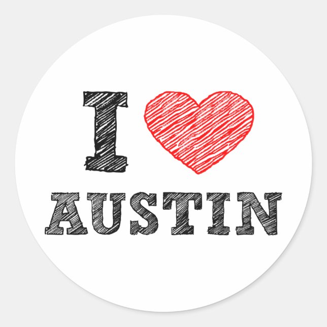 Adesivo Eu Amo Austin (Frente)