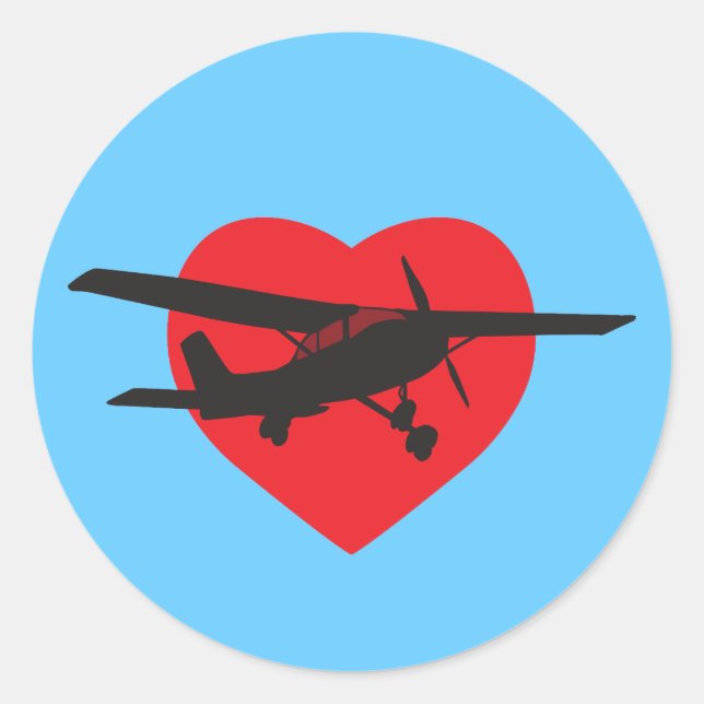 Adesivo Eu amo aviões (Frente)