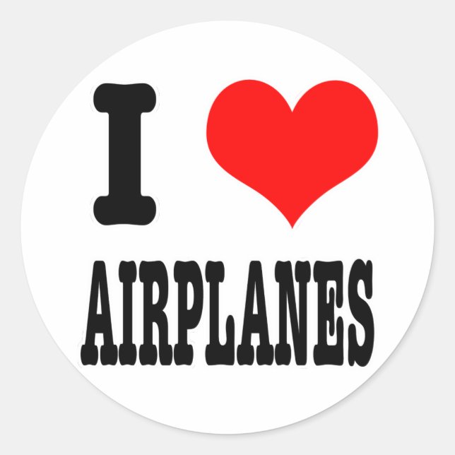 ADESIVO EU AMO AVIÕES (Frente)