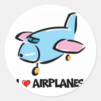 Adesivo Eu amo aviões