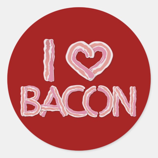 Adesivo Eu Amo Bacon (Frente)