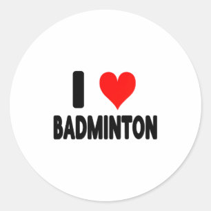 Adesivo Eu Amo Badminton - Coração Jogador de Badminton Qu