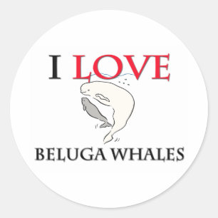 Adesivo Eu amo baleias da beluga